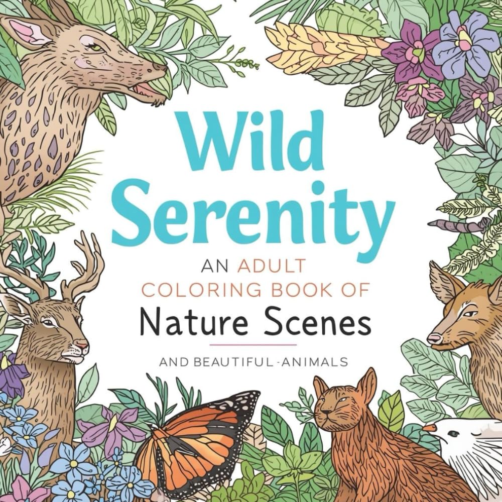 Wild Serenity: An Adult Coloring Book of Nature Scenes and Beautiful Animals
