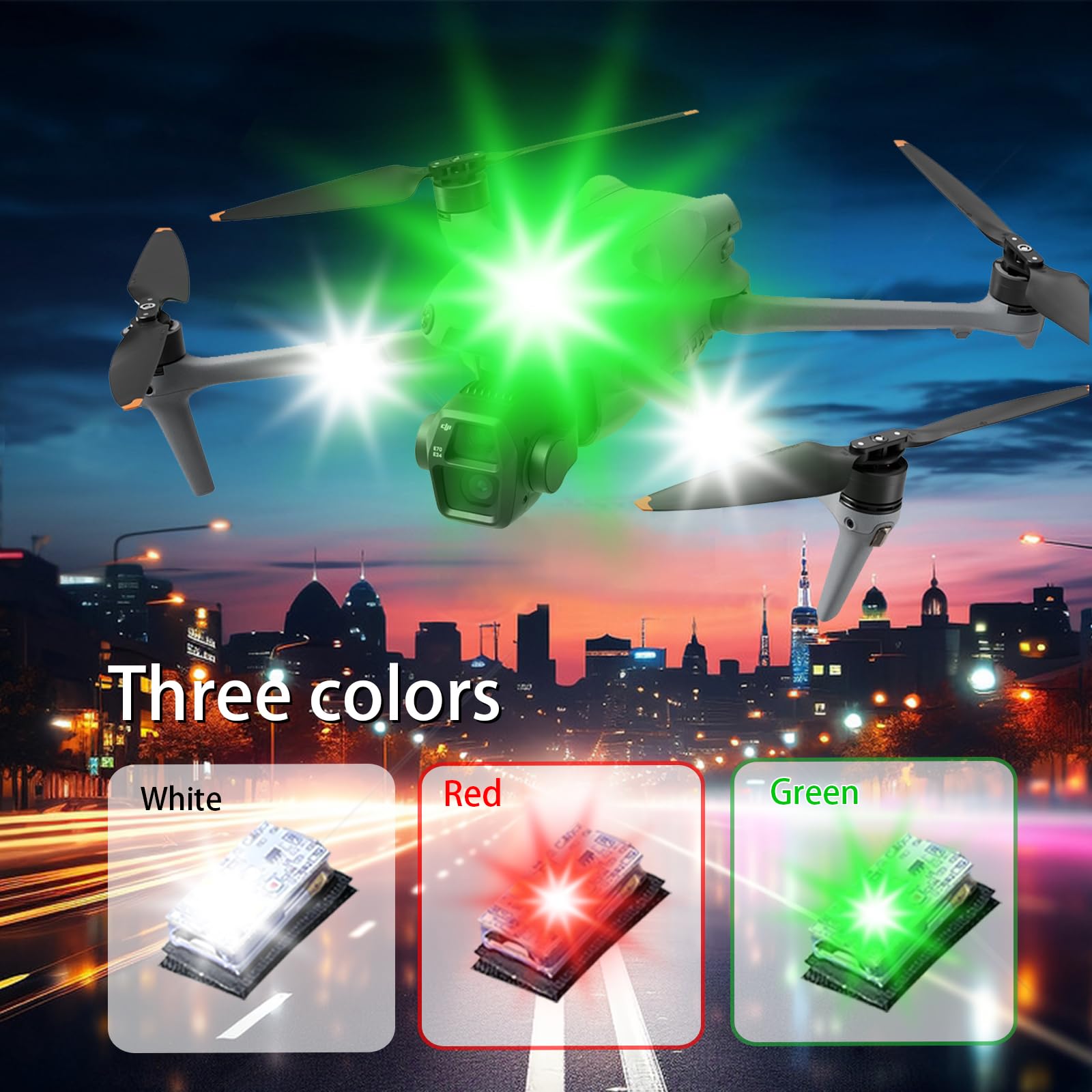 Luz estroboscópica ultra brillante para drones, varios colores (blanco, rojo, verde), apto para DJI Mini, Mavic, Air, Avata, Neo, Flip, Inspire, todos los drones, luz anticolisión compatible