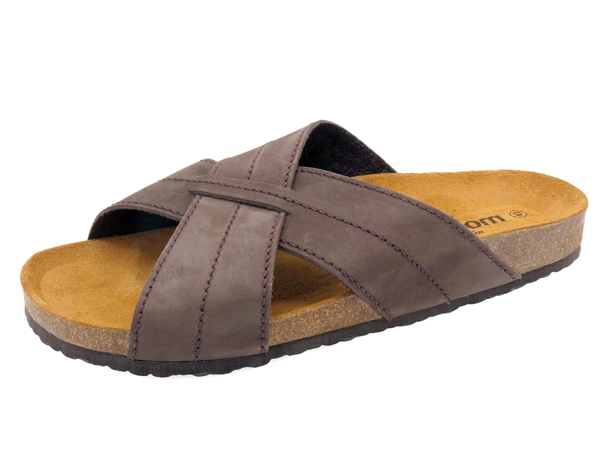 Casual Mules en cuir pour homme avec semelle en liège, Gaucho, 43 EU