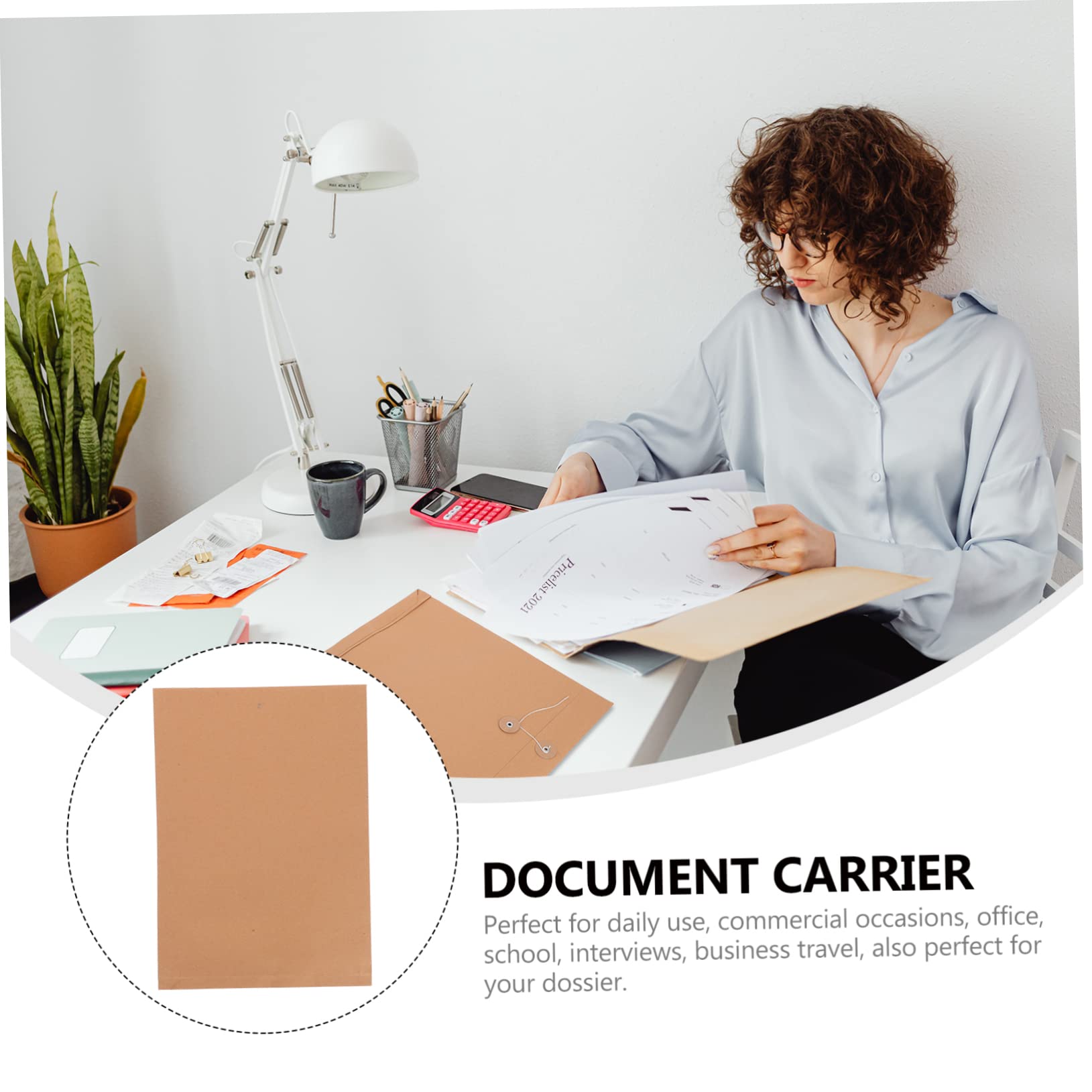 MAGICLULU 50pezzi Borsa per Documenti in Carta Kraft Organizer per Documenti Formato Adatta per Cancelleria da Ufficio Scuola Viaggi di Lavoro