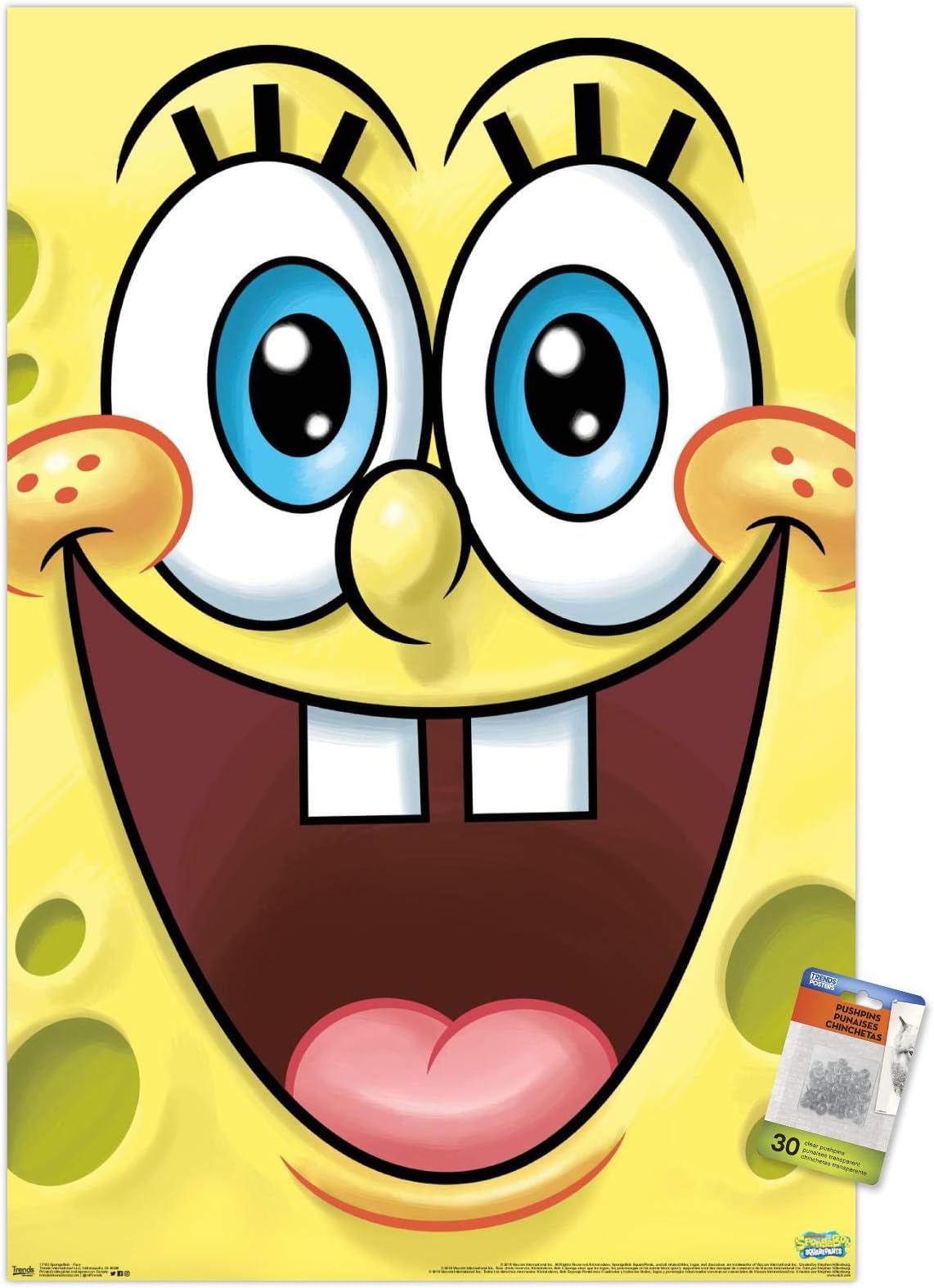 Nickelodeon Spongebob - Face Wall Poster with Push Pins