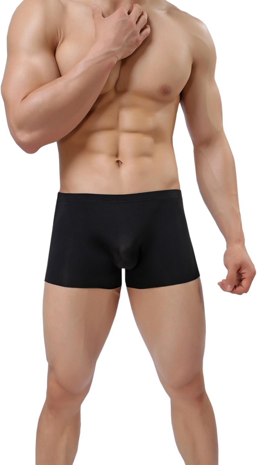 Men's Silky Underwear Trunks Rather Transparent Boxer Briefs Short Leg - Image 5