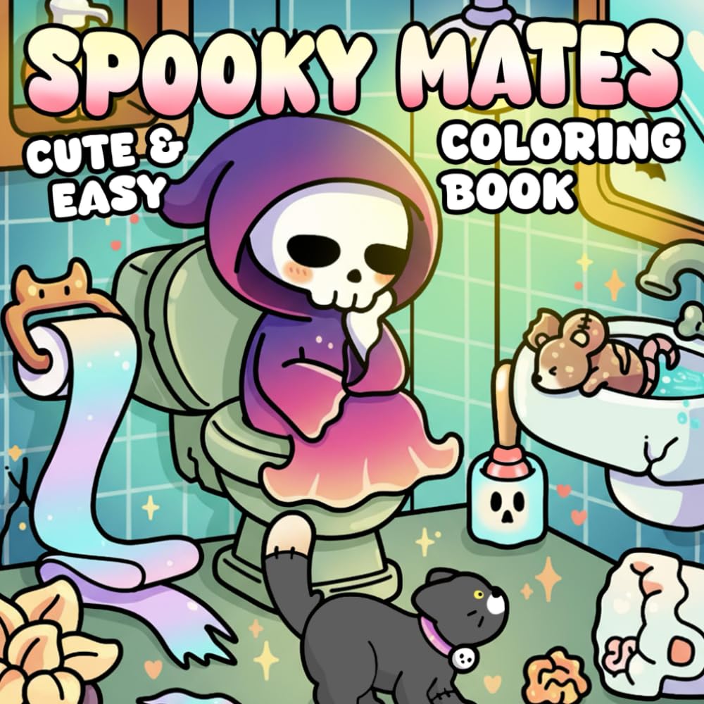 Spooky Mates Coloring Book: Creepy-Cute Coloring Book featuring Playful Ghosts, Adorable Monsters, and Whimsical Halloween Magic for All Ages Relaxation