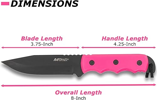 Miniatura 9 de MTech USA MT-20-35 cuchillo de hoja fija, con hoja de punta caída negra, mango de plástico, 8 pulgadas en total