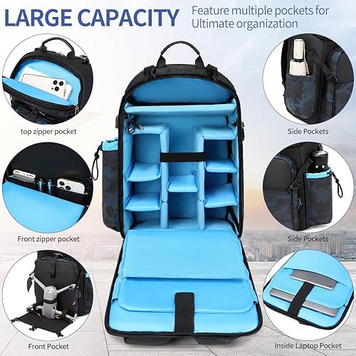 Miniatura 5 de Tuceng Camera Backpack DSLRSLRMirrorless Case Large Men&Women Photography Bag with Laptop Compartment&Tripod Holder (Blue)