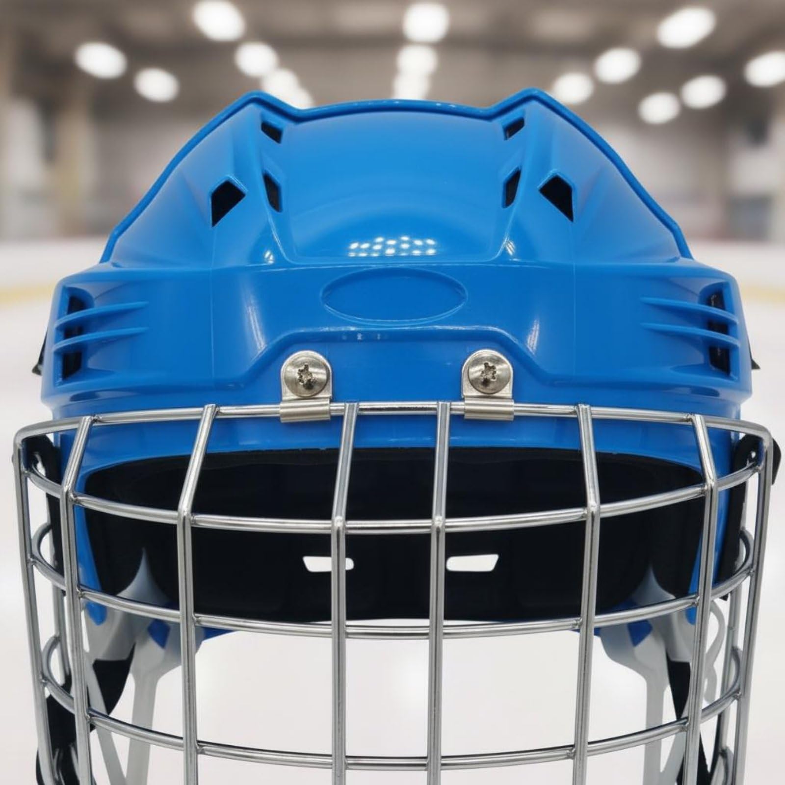 Casco da Hockey con Griglia Massima Protezione Casco con Griglia in Acciaio Regolabile Attrezzatura Sportiva per Ragazzi