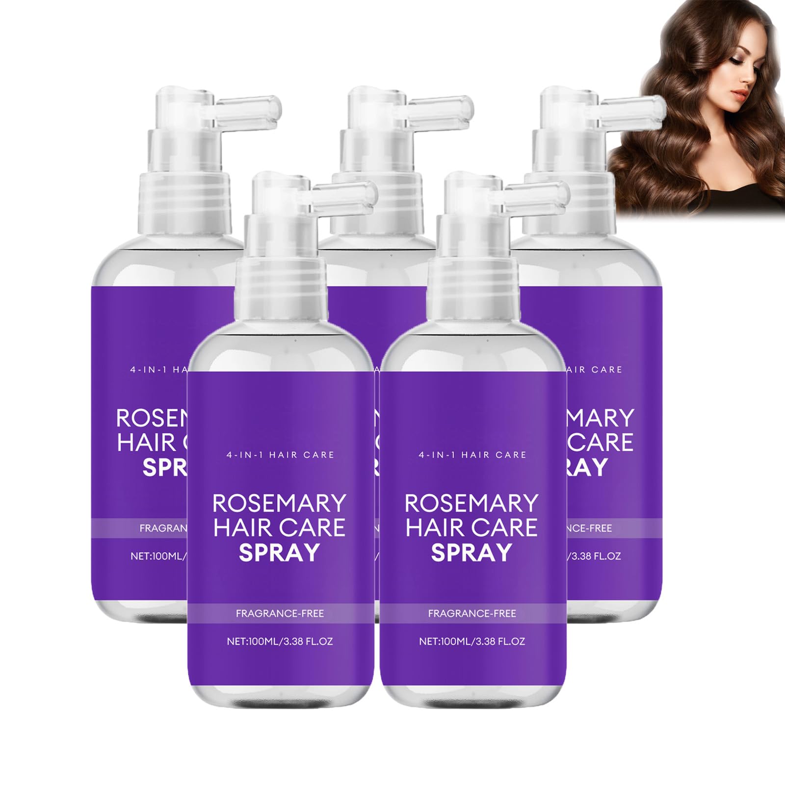 Rozmarynowy lakier do włosów, spray nawilżający do włosów z rozmarynem, lekki spray do wszystkich rodzajów włosów, nawilżający olejek do włosów w sprayu do pielęgnacji skóry głowy (5 szt.)