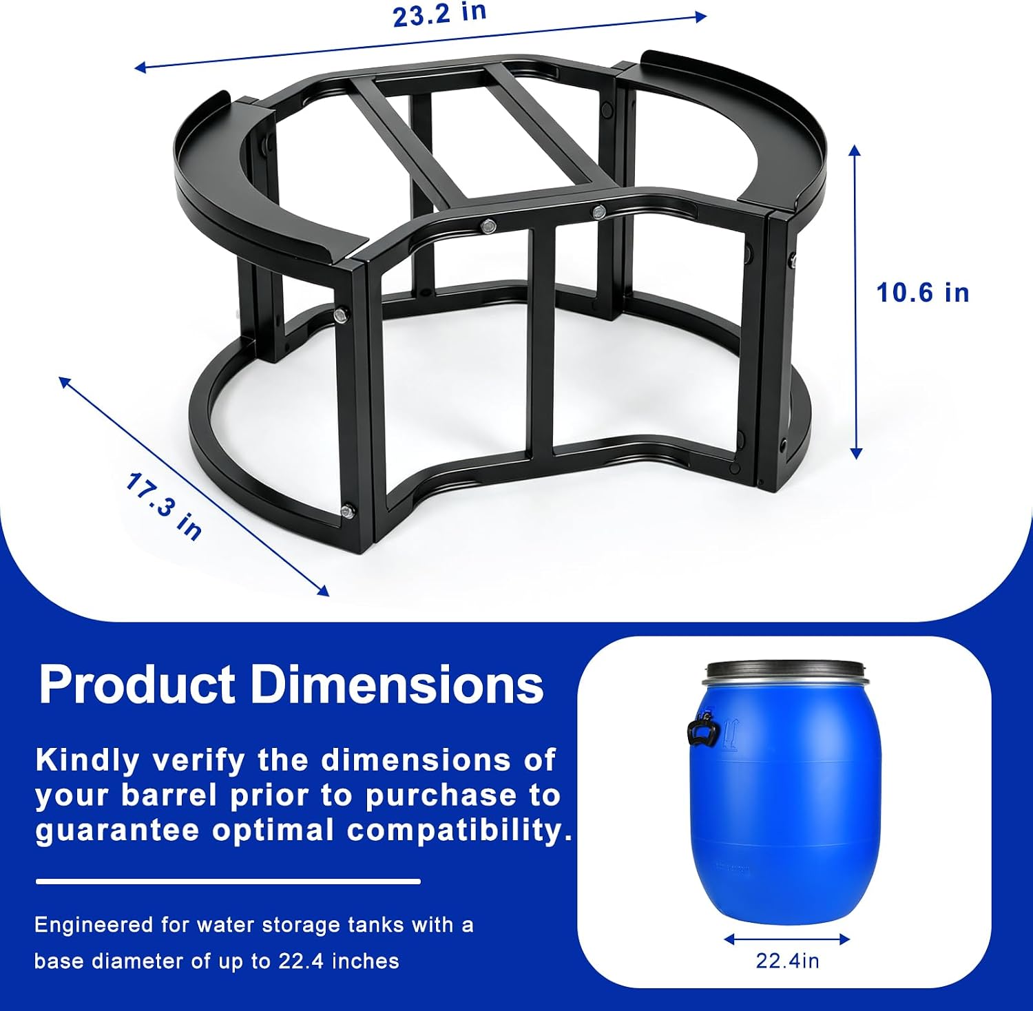 Heavy Duty Rain Barrel Stand for 45/50/55 Gallon Barrels Outdoor Water Base