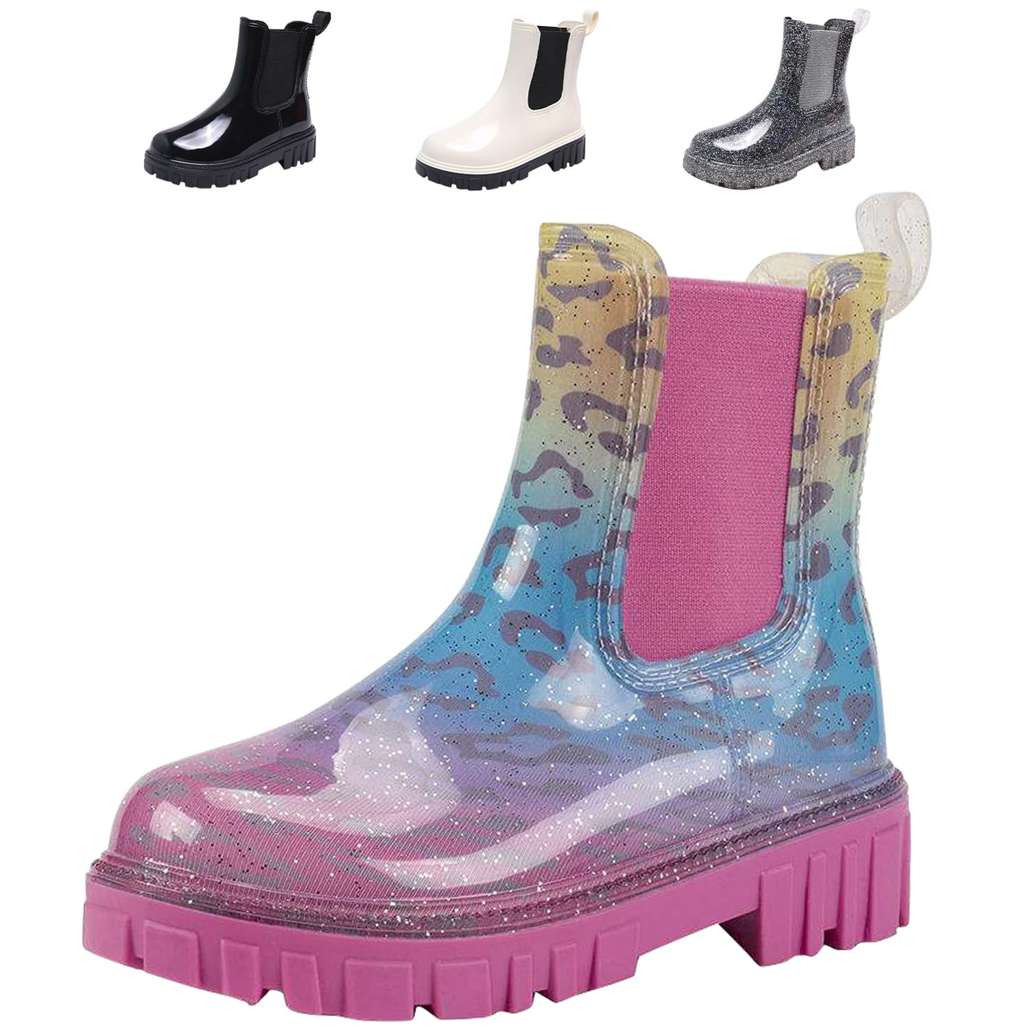 DRECAGE Gummistiefel Damen Halbhoch Regenstiefel Wasserdicht Chelsea Boots Damen Regenschuhe Kurz 36-41 EU