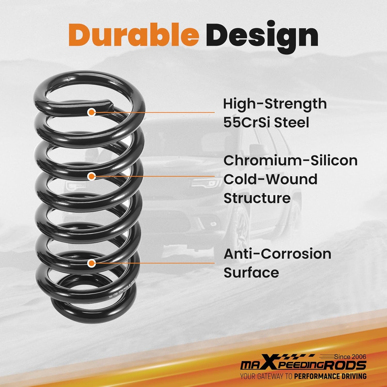maXpeedingrods 3” Front Lowering Spring for Ford F150 F100 1980-1996 2WD, Drop Coils Kit-55CrSi High-Tensile Steel, Powder Coated, 504 lbs/in Spring Rate