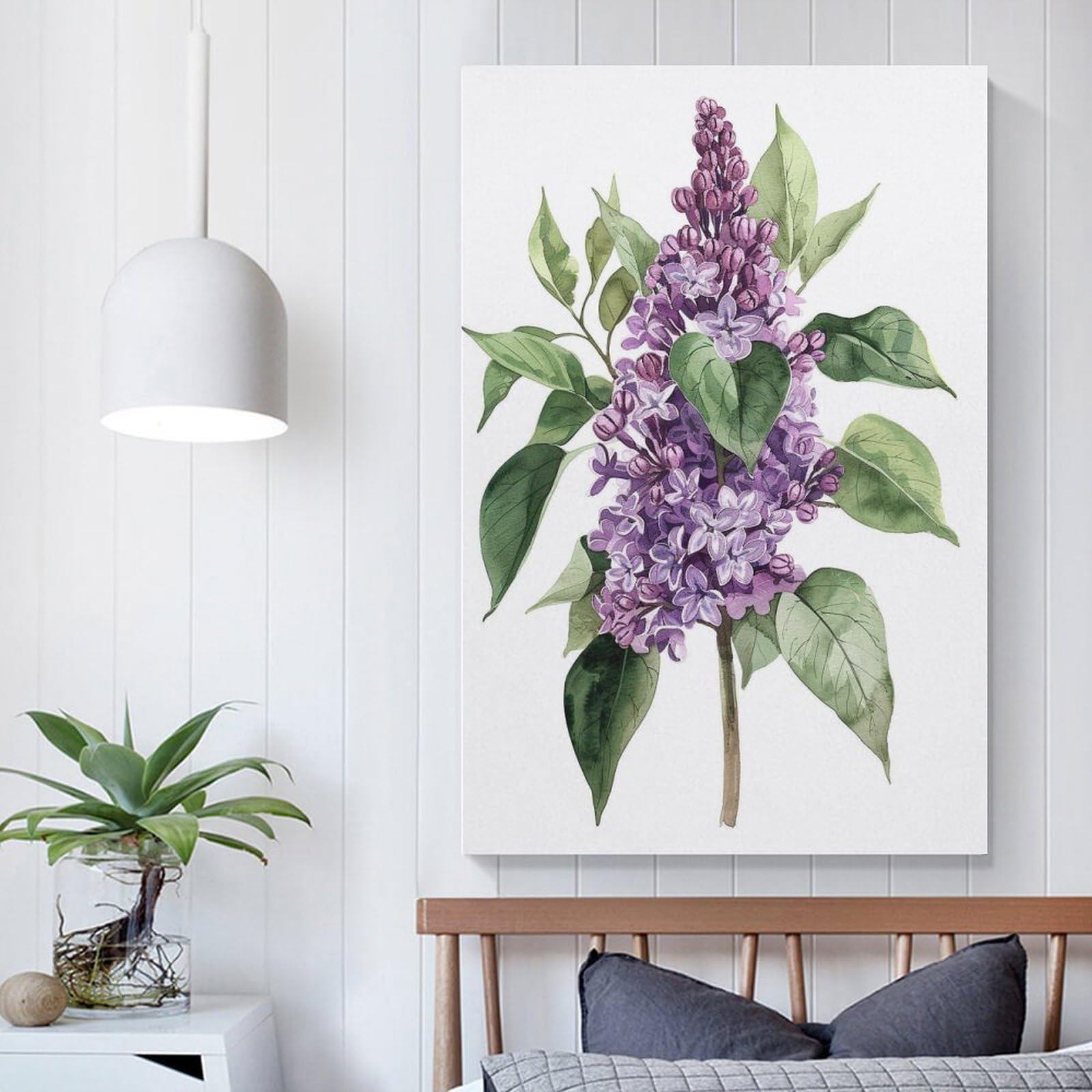 Amazon.co.jp: 細密描写のライラック 絵画 アート パネル 紫色の花 絵