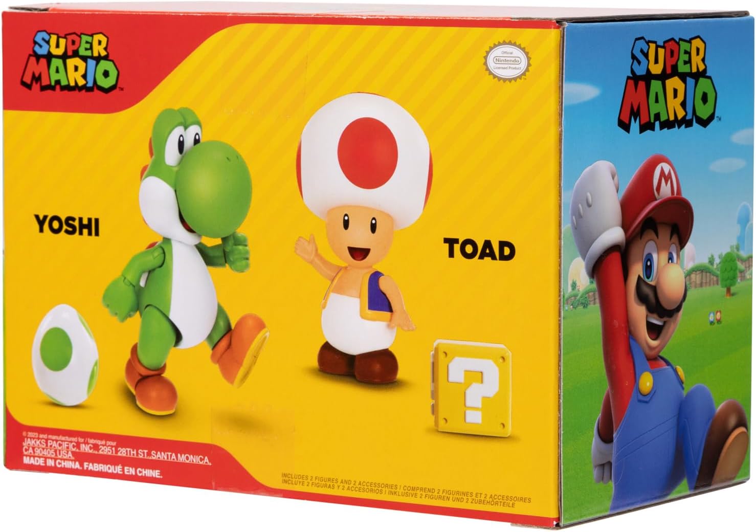 Super Mario Nintendo 4 Inch Action Figure 2-Pack: Yoshi & Toad with Accessories - Image 8
