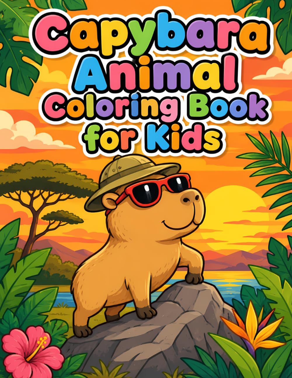 Capybara Animal Coloring Book for Kids: Cute and Easy Capybara Coloring Pages for Children Ages 4-8