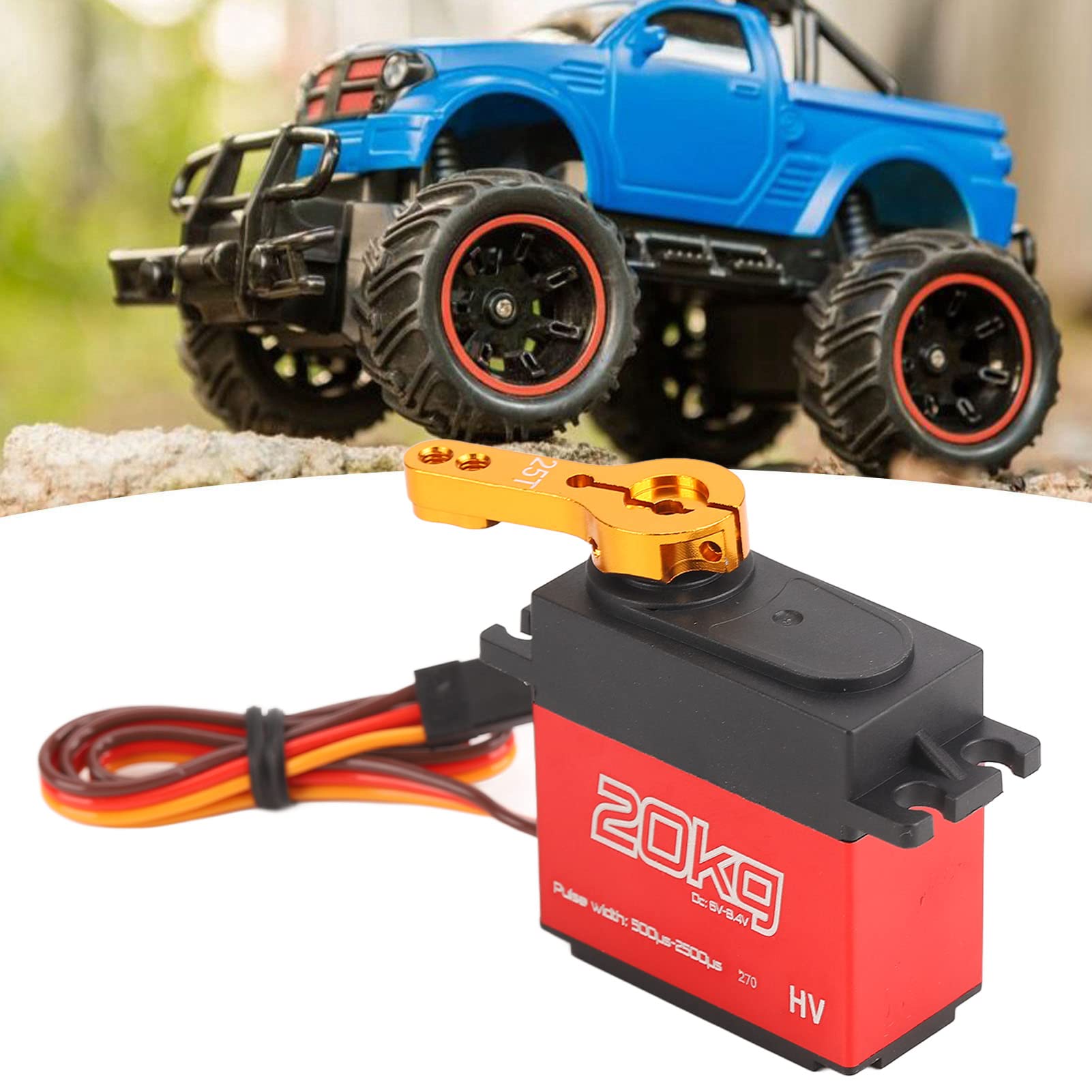Servo digitale professionale impermeabile da 20 kg con braccio in metallo 25T per auto RC 1/10 1/12