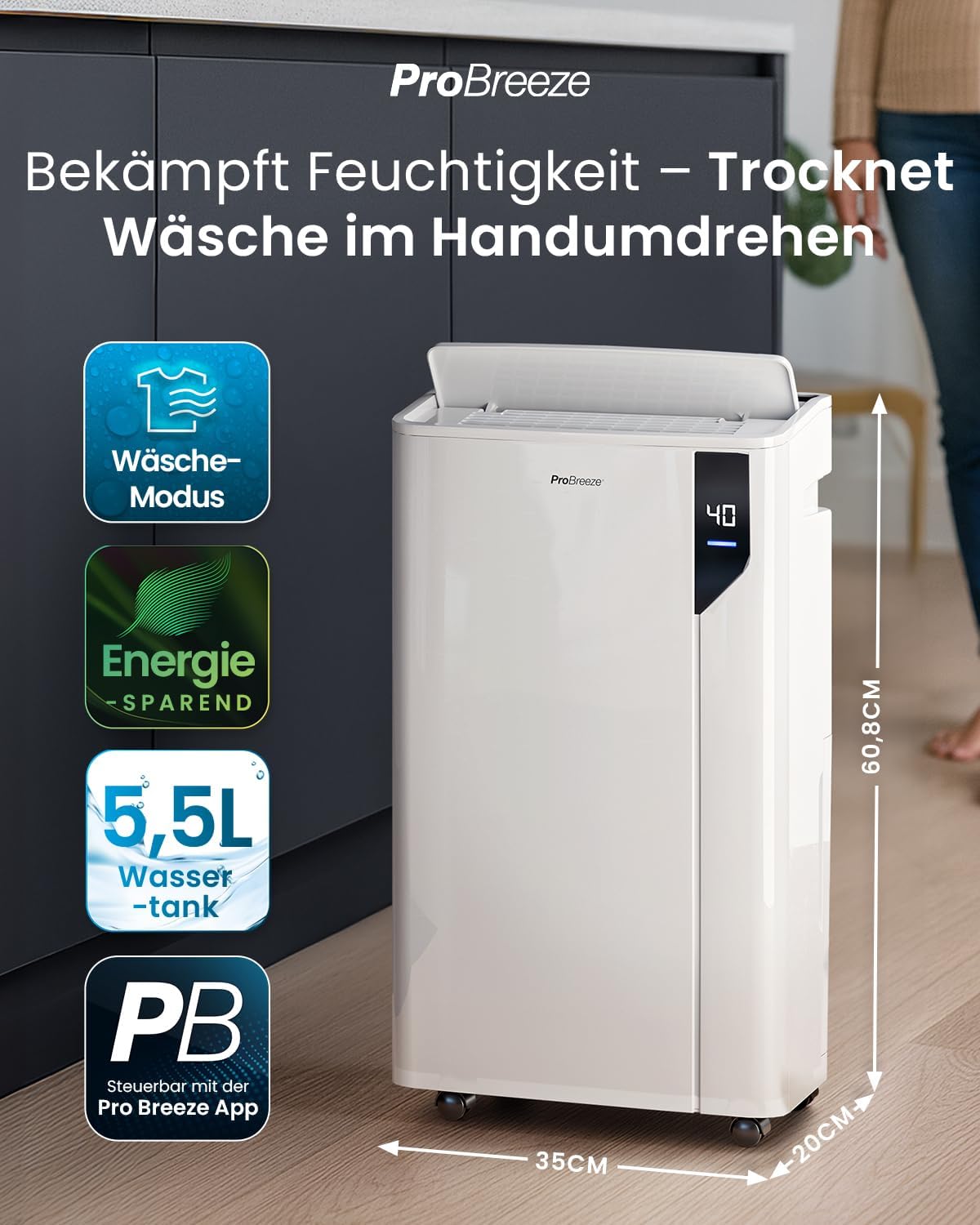 90° automatische Oszillationsfunktion für optimale Abdeckung