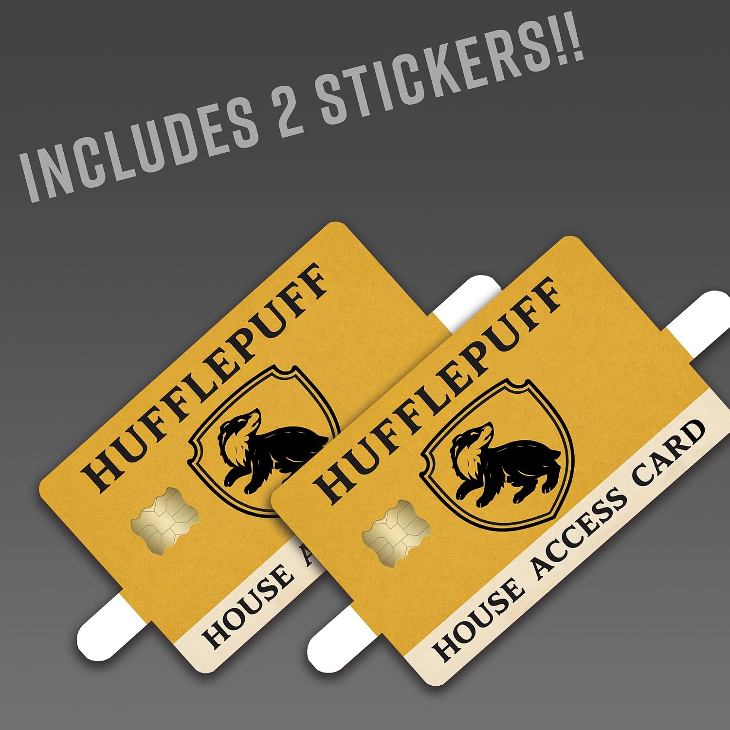 Wizard House Badger Access Card – Credit Card Skin Sticker Cover Decal Wrap 2-Pack – Fantasy School Crest Series image 4