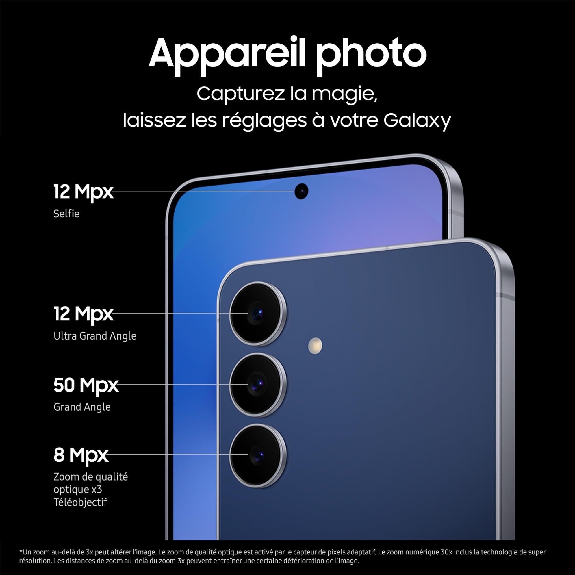 Samsung Galaxy S25 FE, Smartphone Android 5G avec Galaxy AI, 256 Go, Chargeur secteur rapide 25W inclus, Smartphone déverrouillé, Blanc, Version FR