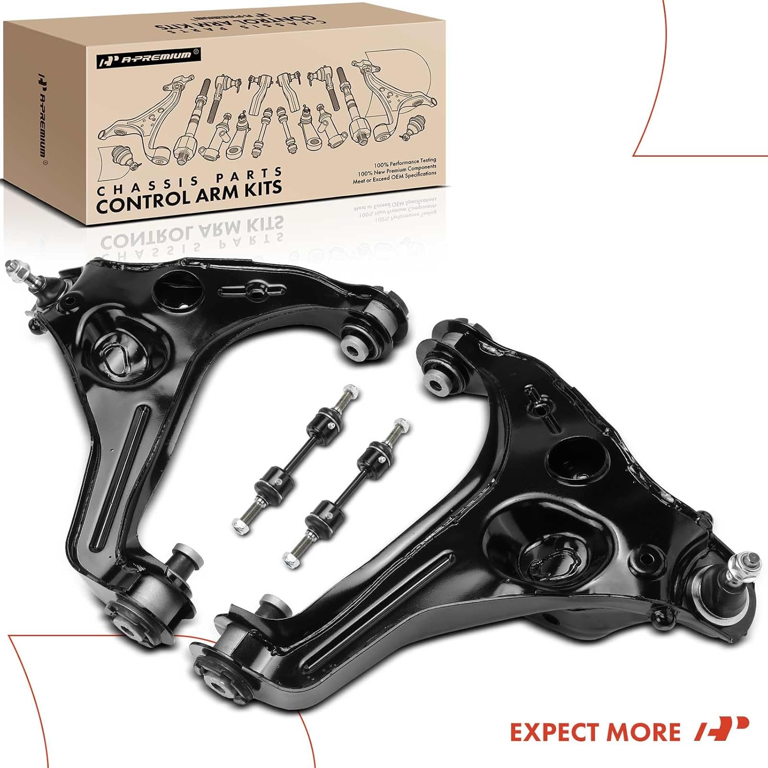 A-Premium 4Pcs Front Suspension Kit, Lower Control Arm, Sway Bar Link, Compatible with Ford F-150 2009 2010 2011 2012 2013, 4WD or AWD Models