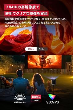 Anker Nebula Mars 3 Air Mobile Projector with Google TV 1080p Full HD / 400ANSI Lumens / Max 150 inches / 16 W 8 W x 2 Speaker / Auto Obstacle Avoidance / Auto Keystone Compensation / Auto Focus
