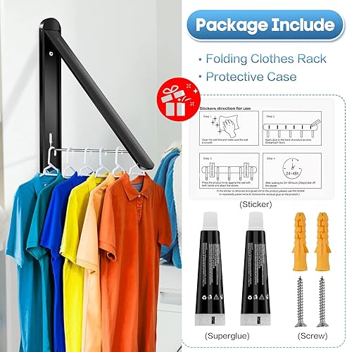 Miniatura 7 de Tendedero plegable para ropa interior, organización de lavandería, estantes de secado montados en la pared, estante de secado de ropa plegable,