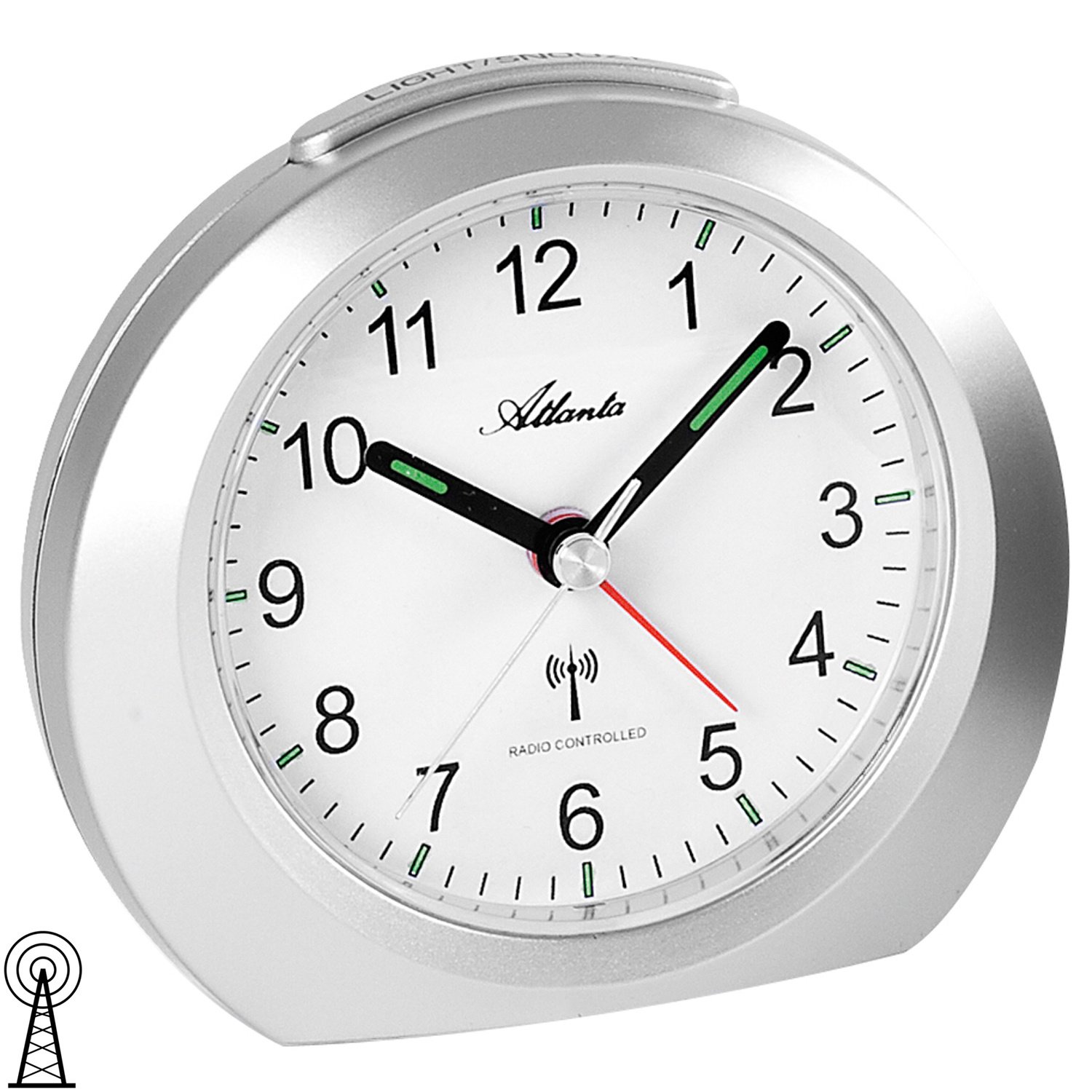 Produktbild von Atlanta Wecker Weiß - Leiser Quartzwecker Mit Snooze & Nachtlicht