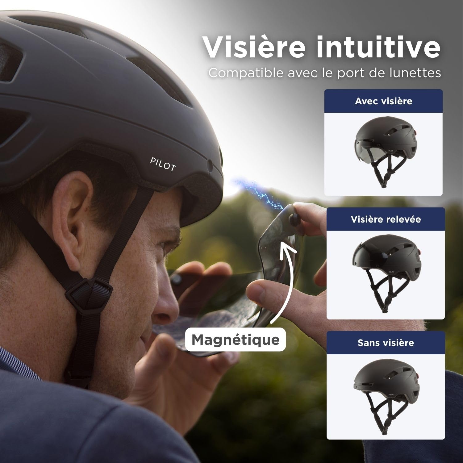 GOOFF Casque Pilot 3-en-1 Speed Pedelec | Visière amovible | Casque de vélo léger | Certifié NTA, pour femmes et hommes