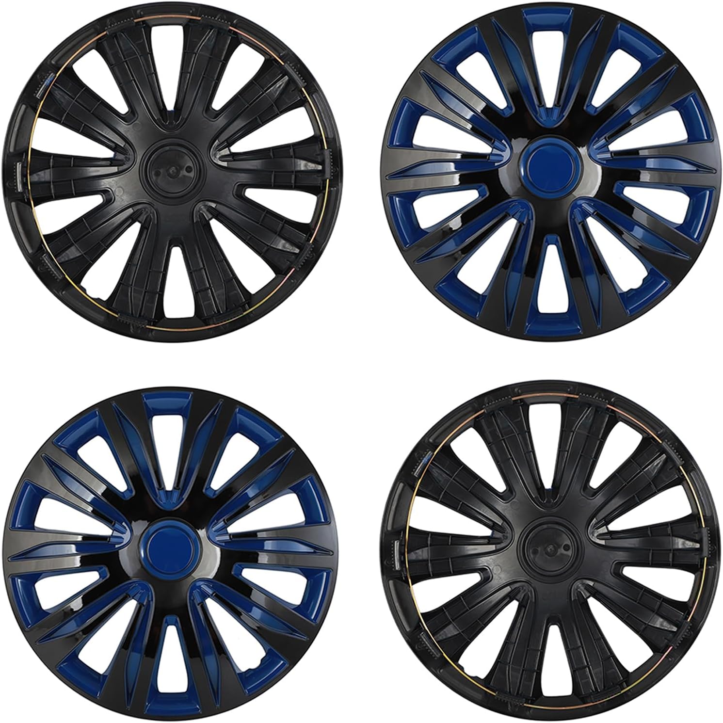 SCITOO 17 Inch 4 Pack Black & Blue Wheel Cover Fit Rim 17 For all model