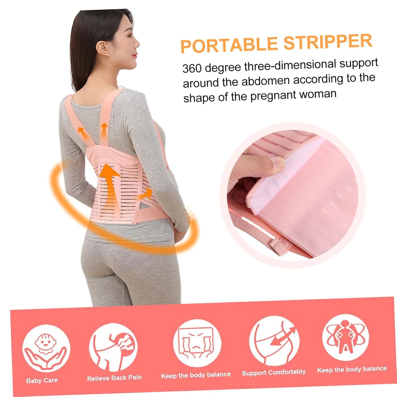 GALPADA Ergonomic Maternity Belt Belly Support Band Adjustable Straps Relief for Back Pain Pressure