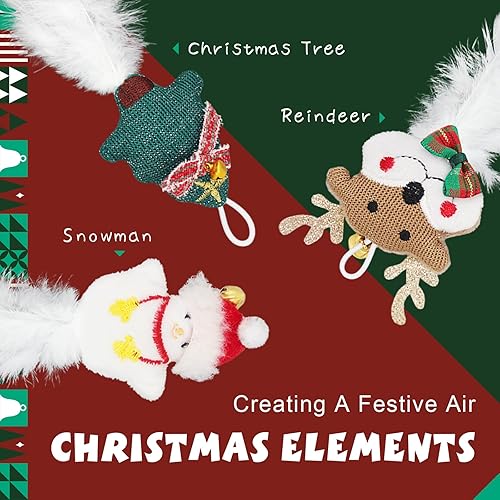 Miniatura 3 de SONGWAY Juguetes interactivos de Navidad para gatos, 6 piezas de repuesto de varita de juguete para gatos de plumas reemplazables, juguetes de