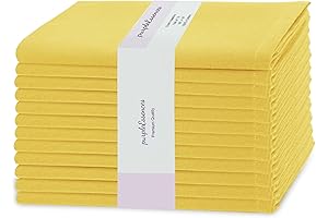 Yellow Linen Kitchen Napkins Set of 12