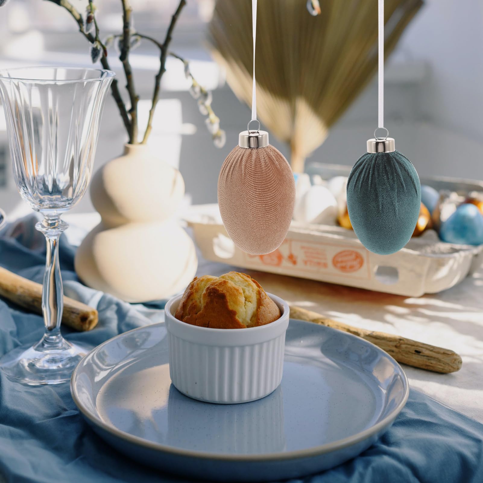 IMIKEYA 5 Sätze Ostereier Easter Zu Ostern Ostergeschenk Für Osterngeschenk 0stergeschenke Exquisiter Osteranhänger Festival-Szene-anhänger Osterdekoration Samt 12 Stück * 5