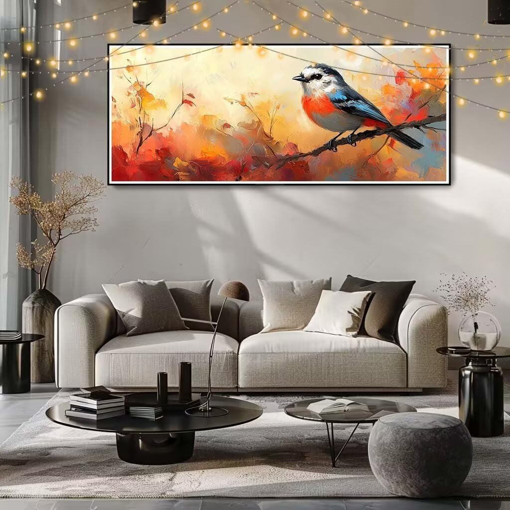 Niebieski ptak, krajobraz DIY zestawy do malowania diamentami, 5D duży dorosły (60 x 120 cm), DIY diament haft krzyżykowy malowanie według numerów, malowanie diamentami do dekoracji domu 58Y-11903