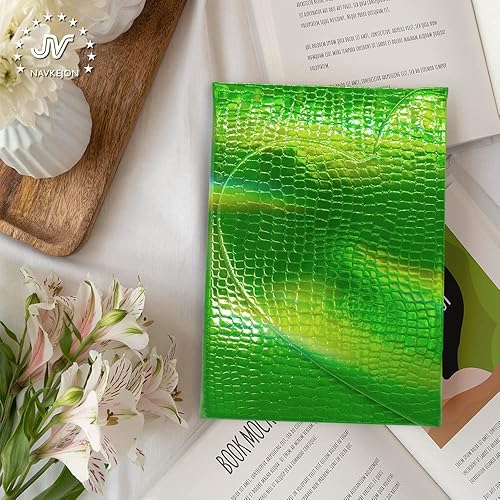 Miniatura 6 de Diario de tapa dura de poliuretano arcoíris, con solapa magnética de corazón de grano de cocodrilo, cuaderno holográfico de cuero láser, diario de