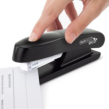 Rapesco 1756 4 ECO Half Strip Staplers and 4 Boxes of 1000 Staples, Black