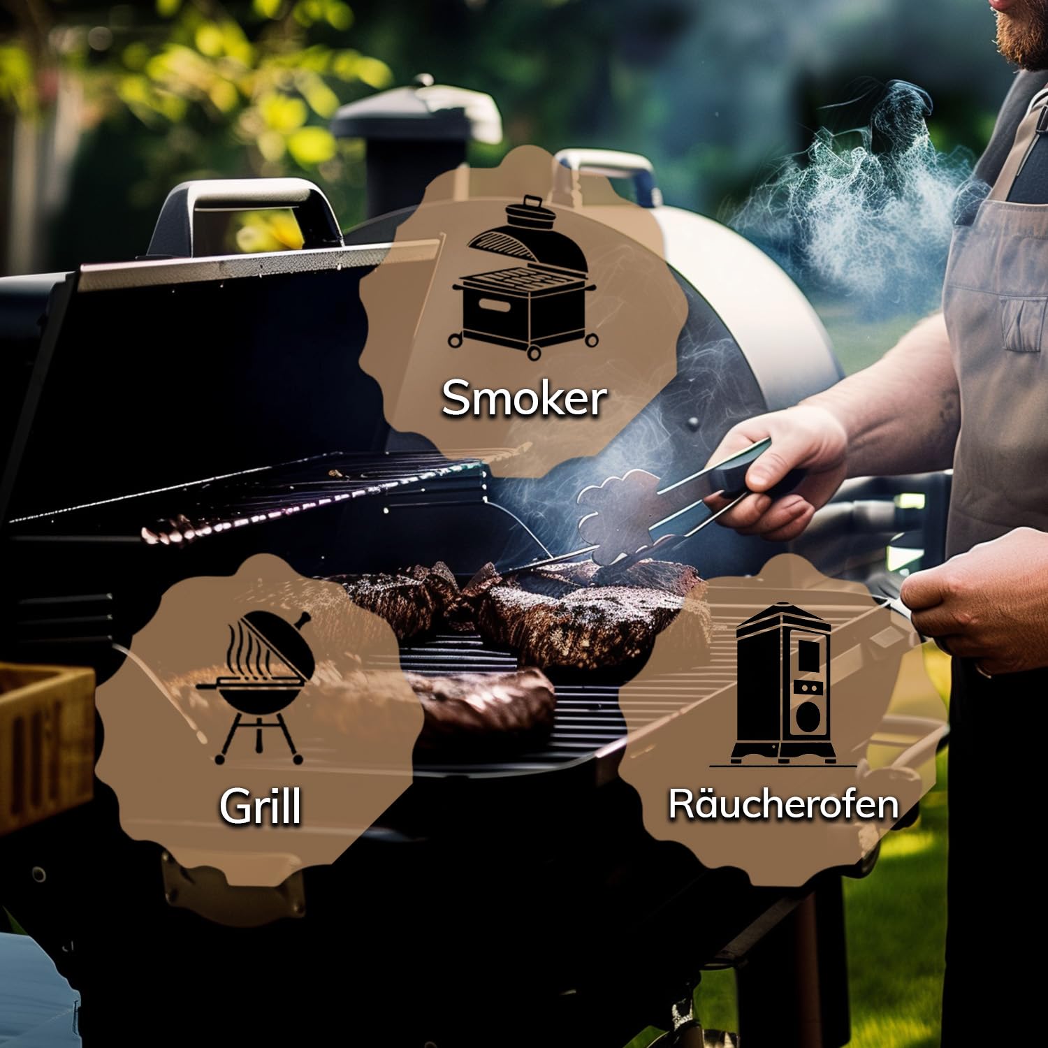 Landree Kirsche Smoker-Holz 15 kg - 20 cm Scheitlänge - Süßlich-fruchtiges Räucherholz, naturbelassen für Exquisite BBQ-Aromen, Qualität aus Schleswig Holstein