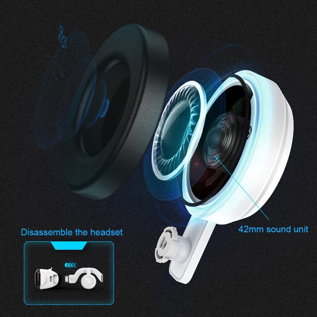 Gafas de Realidad Virtual, 3D VR Gafas con Controlador Bluetooth para Juegos Visión Panorámico VR Glasses para iPhone 13 Pro Max/13 Pro/13/12/11, para Samsung Galaxy S21, Huawei, Xiaomi
