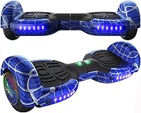 Vista 10 de Hoverboard con patrón de araña para niños de 6 a 12 años, con altavoz Bluetooth y luces LED, tabla deslizante de 6.5 pulgadas, certificado de Negro
