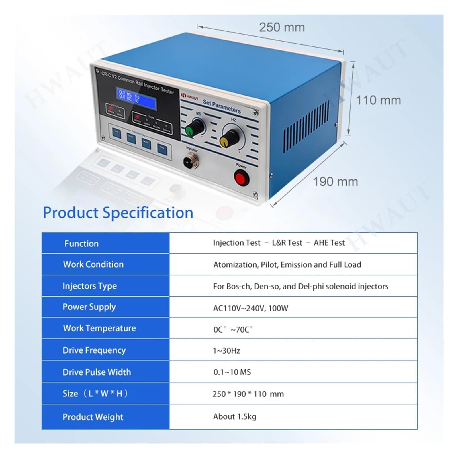 Kraftstoffkompatibel for Diesel CR C V2 PRO Common Rail Injektor Tester mit AHE Dynamischer Hubtest Cr-c Injektor Tester Kompatibel for Bosch Denso Delphi