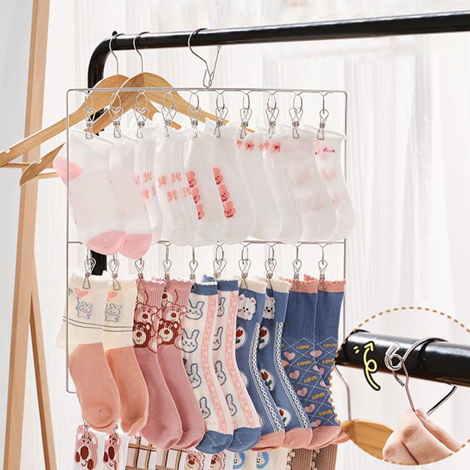 Kleiderbügel für Socken, Sockenbügel - zum Trocknen von Kleidung