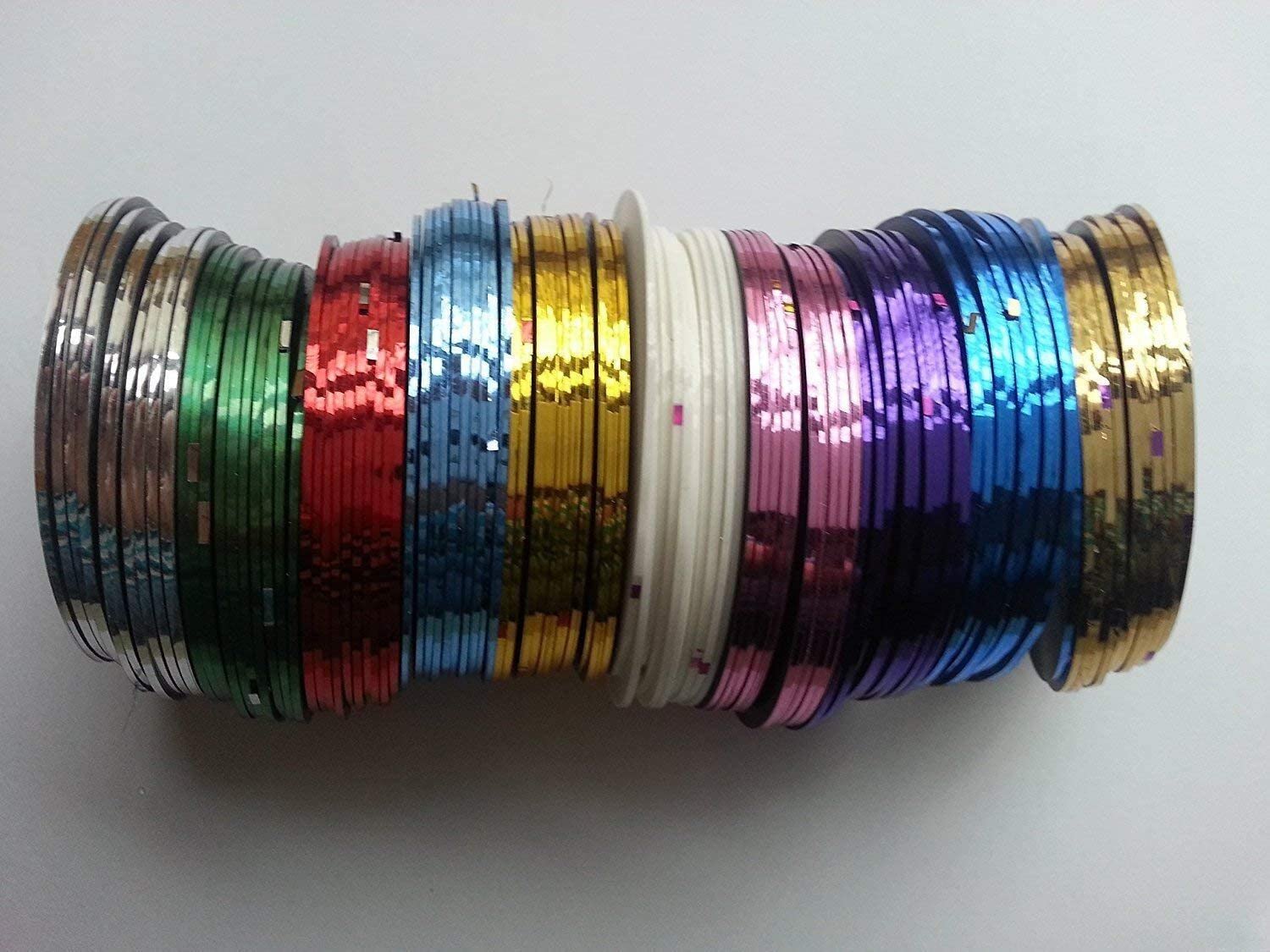 Nail Art Striping Tape Line Decoration Pack De 10 Rouleaux De Easy-Go Mixed Colours Rolls Striping Tape Pratique Et PopulaireTraitement Professionnel