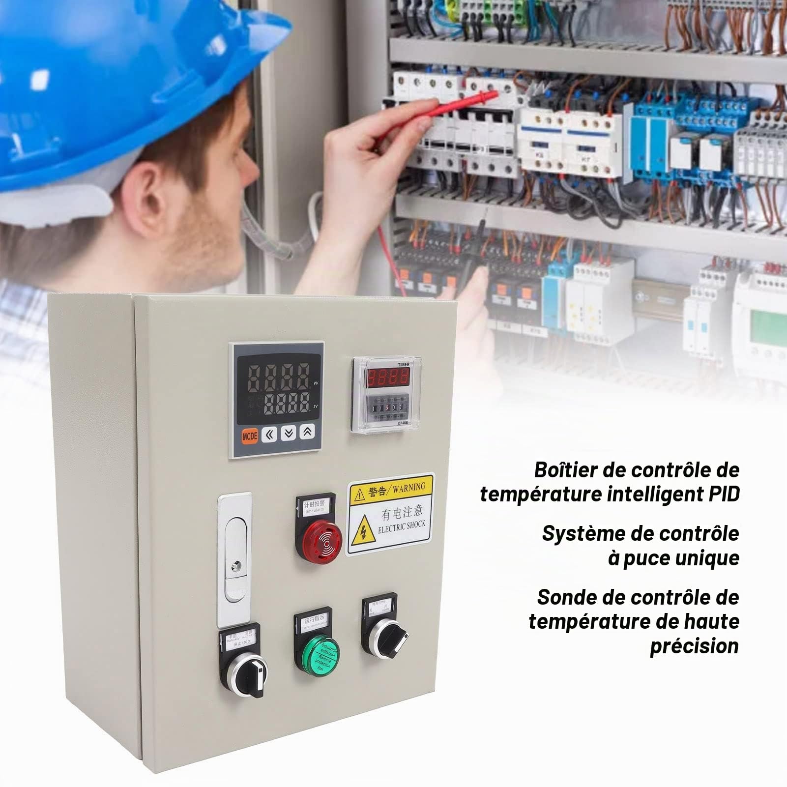 380V AC Triphasé 15KW PID Boîtier de Contrôle de Température Intelligent Régulateur de Température Intelligent avec Thermocouple