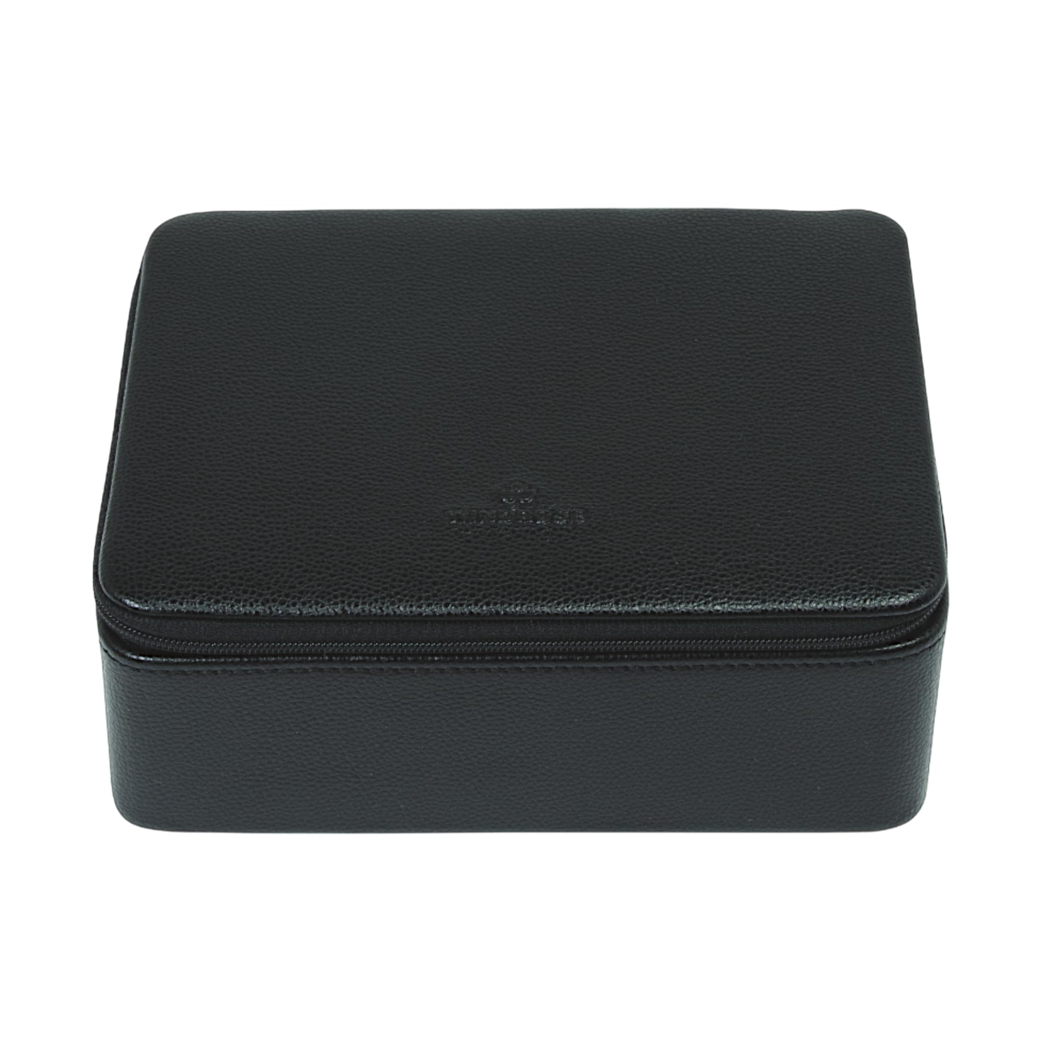 Windrose Uhrenkassette Beluga/schwarz (Leder) - Hochwertige Handarbeit - Breite 19 cm - Leder