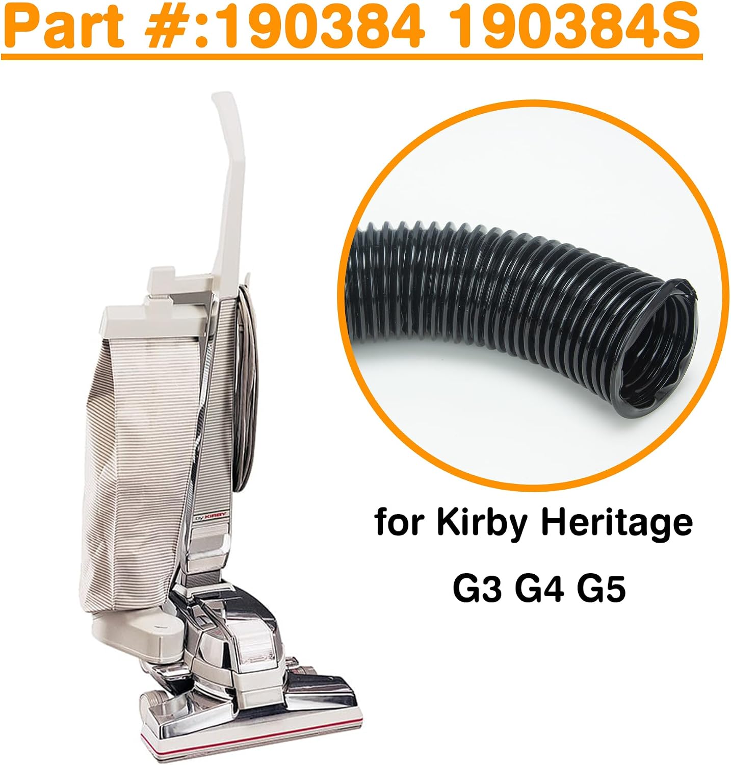 190384 Vacuum Bag Hose Fill Tube for Kirby Heritage G3 G4 G5 G6 G2000 G2001