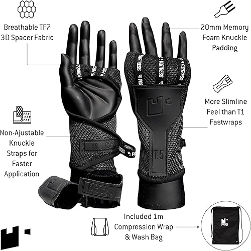 Miniatura 4 de Fortress Boxing Envolturas para hombres y mujeres  Soporte de muñeca para kickboxing, Muay Thai, MMA y deportes de lucha de puños, envolturas