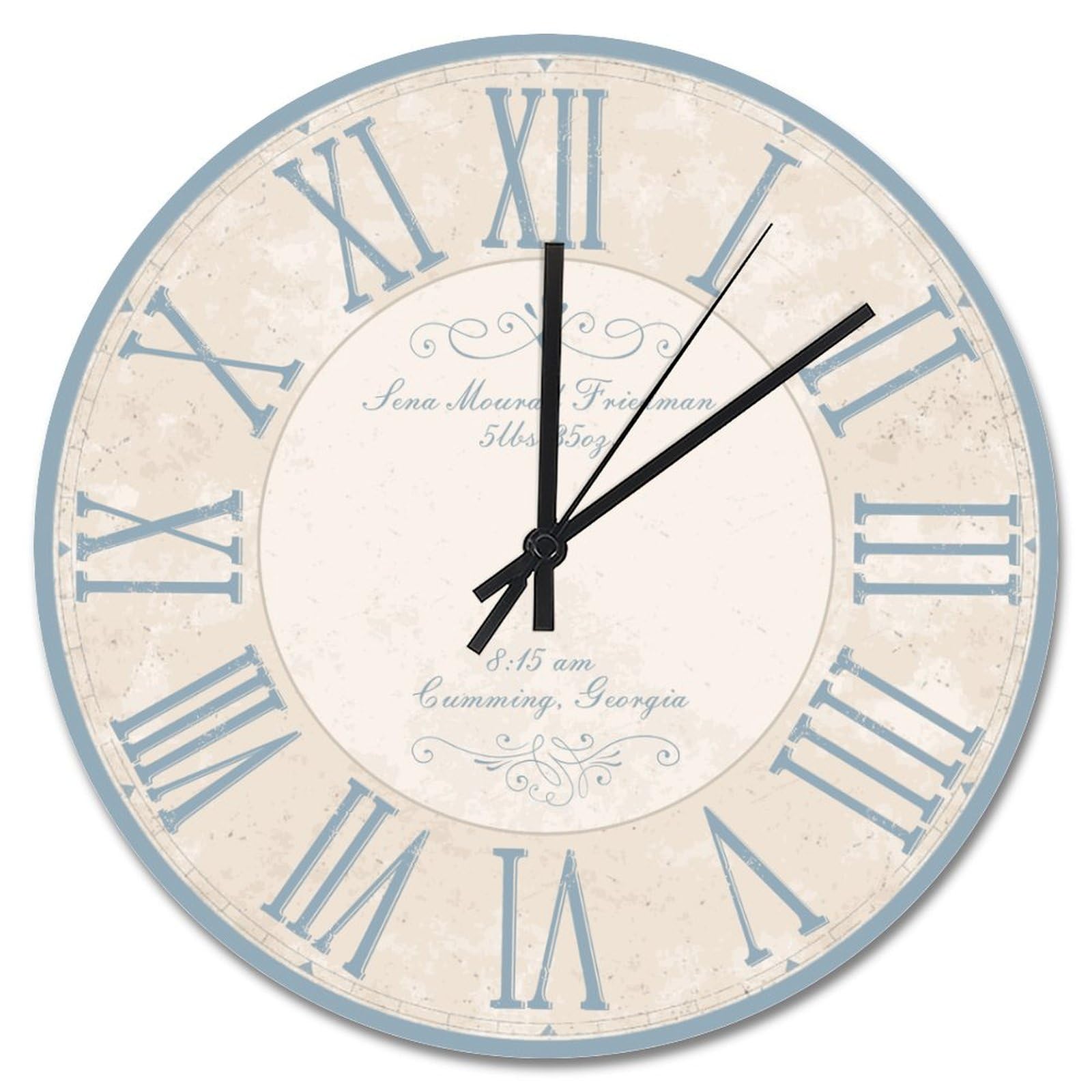 Horloge murale silencieuse au design soigné et finitions soignées pour chambre