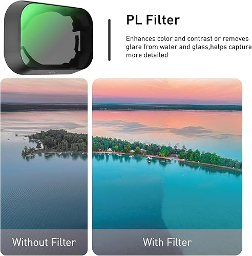 Miniatura 5 de Juego de filtros ND para DJI Mini 3/Mini 3 Pro Drone, paquete de 4 filtros de densidad neutra PL ND8 ND16 ND32, vidrio óptico HD multicapa con marco
