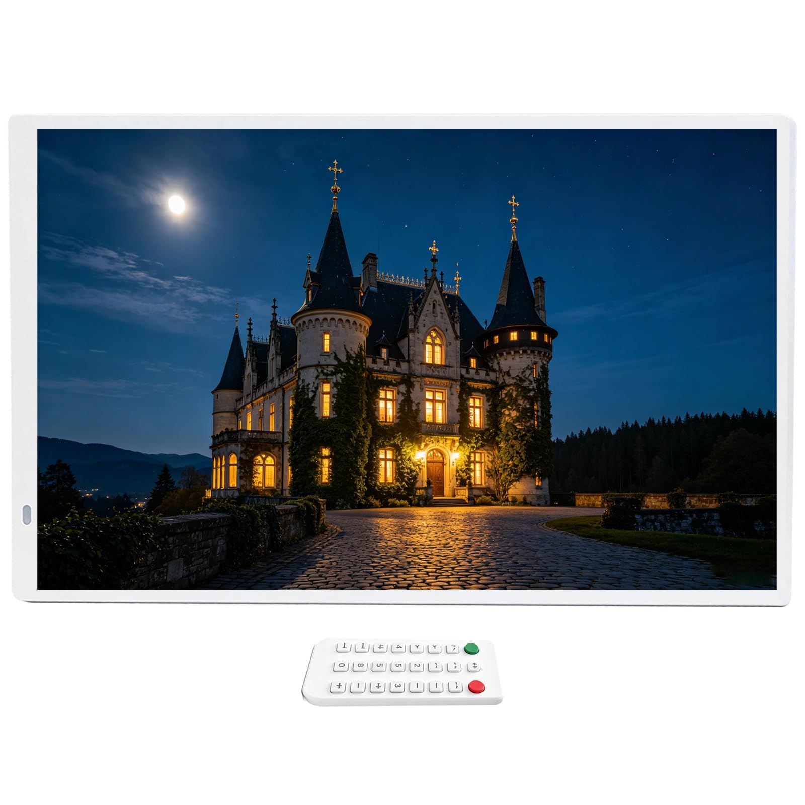 32 In Digital Picture Frame, Digital Photo Frame, FHD IPS & 64GB Storage, Anti-Glare Non-Touch Frame, Wall-Mount Frame, Slideshow, for Living Room, Bedroom, Reception Area(White,64GB)
