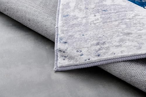 Miniatura 9 de Alfombra de área  Decoración para el hogar y la habitación  Lavable a máquina  Diseño abstracto Betty  Gris y turquesa