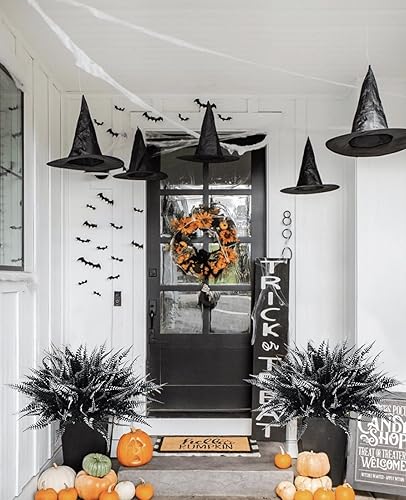 Miniatura 6 de RECUTMS Paquete de 12 plantas artificiales falsas de helecho Boston resistentes a los rayos UV para interiores, arbustos de vegetación sintética,