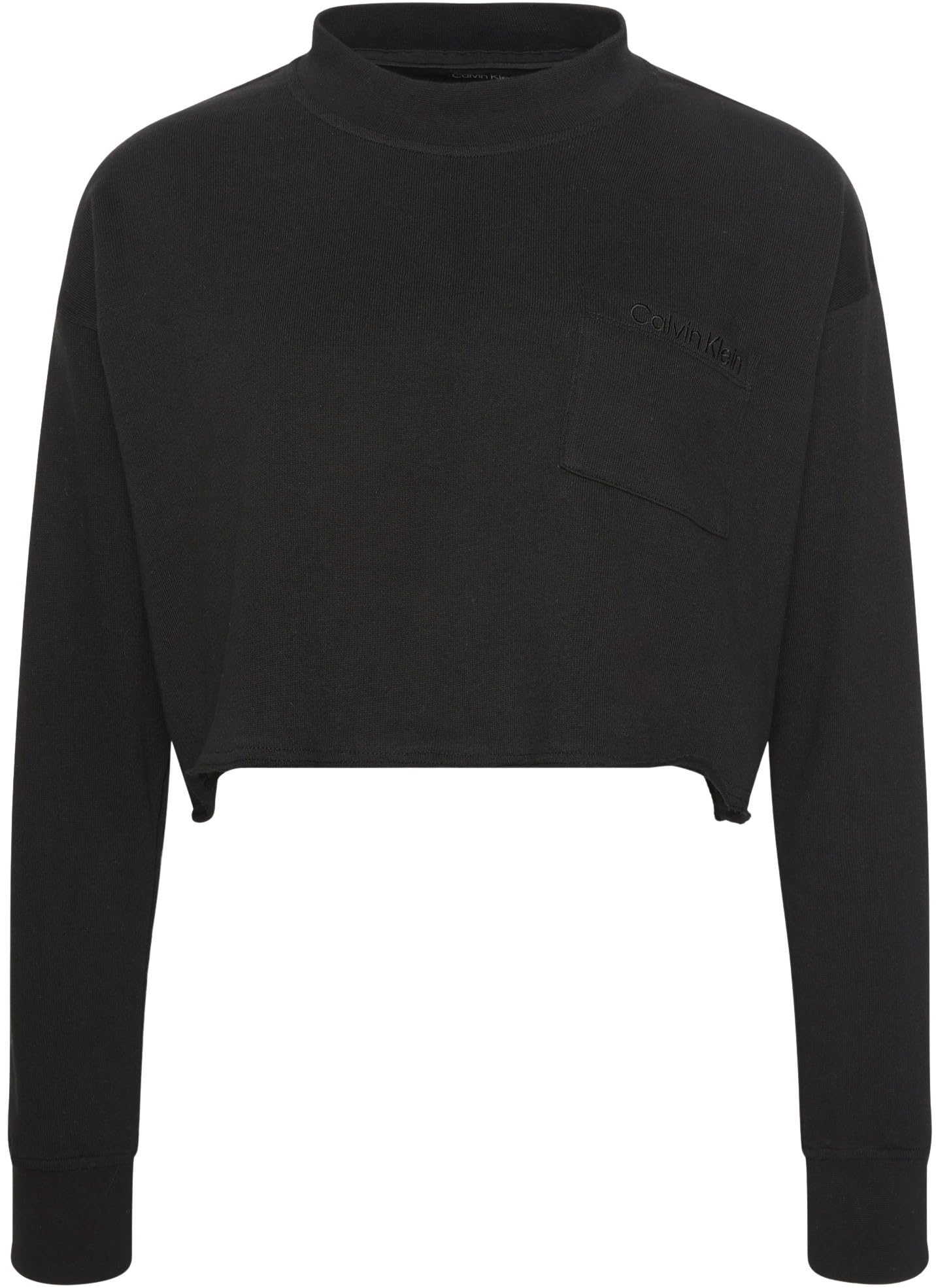 Calvin Klein Logo Jersey Ls Crop Lv00qs7516 Haut de Nuit Femme